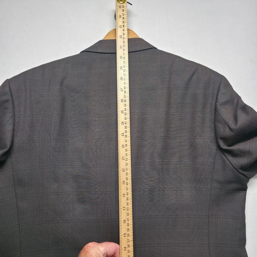 Perry Ellis Men's‎ Brown Plaid 2 Button Blazer Size 42 Regular